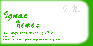 ignac nemes business card